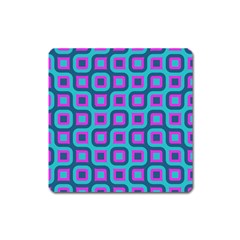 Blue Purple Squares Pattern Magnet (square)