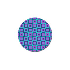 Blue Purple Squares Pattern Golf Ball Marker (4 Pack)