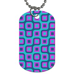 Blue Purple Squares Pattern Dog Tag (two Sides) by LalyLauraFLM