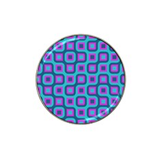 Blue Purple Squares Pattern Hat Clip Ball Marker (4 Pack)