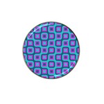 Blue purple squares pattern Hat Clip Ball Marker (4 pack) Front