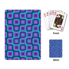 Blue Purple Squares Pattern Playing Cards Single Design by LalyLauraFLM