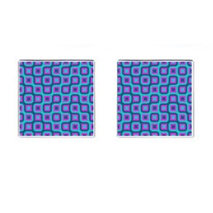 Blue Purple Squares Pattern Cufflinks (square) by LalyLauraFLM