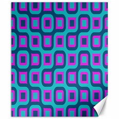 Blue Purple Squares Pattern Canvas 8  X 10 