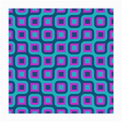 Blue Purple Squares Pattern Glasses Cloth (medium) by LalyLauraFLM