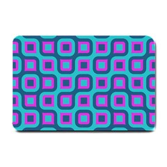 Blue Purple Squares Pattern Small Doormat