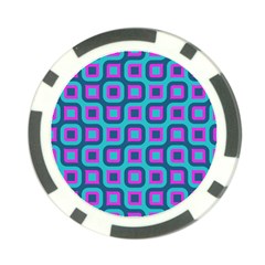 Blue Purple Squares Pattern Poker Chip Card Guard