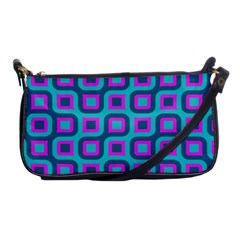 Blue Purple Squares Pattern Shoulder Clutch Bag by LalyLauraFLM