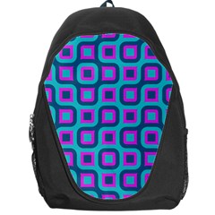 Blue Purple Squares Pattern Backpack Bag