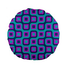 Blue Purple Squares Pattern 15  Premium Round Cushion 