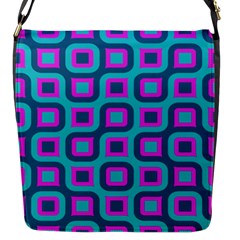 Blue Purple Squares Pattern Flap Closure Messenger Bag (small)