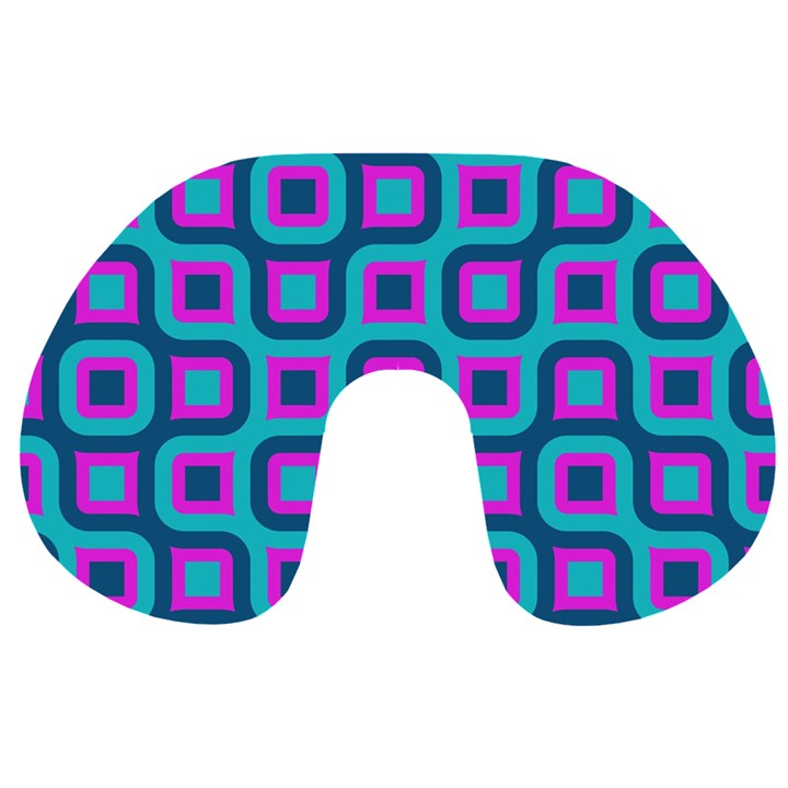 Blue purple squares pattern Travel Neck Pillow