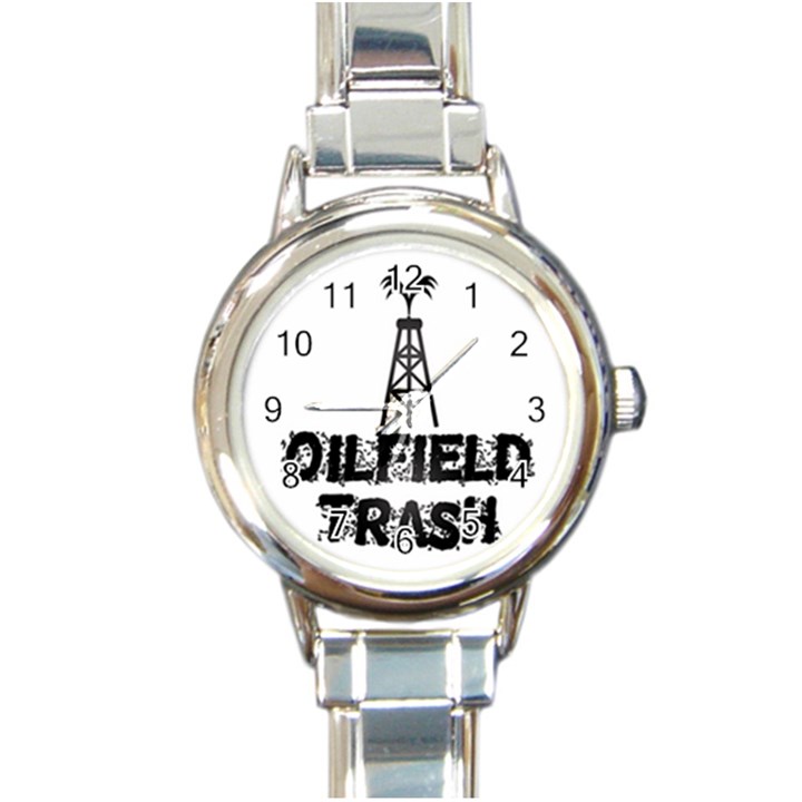 Oilfield Trash Round Italian Charm Watch