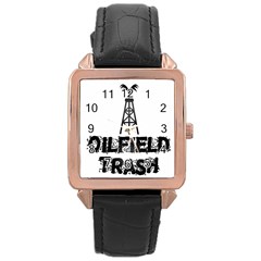 Oilfield Trash Rose Gold Leather Watch  by oilfield