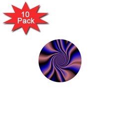 Purple Blue Swirl 1  Mini Button (10 Pack) 