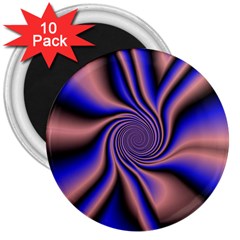 Purple Blue Swirl 3  Magnet (10 Pack) by LalyLauraFLM