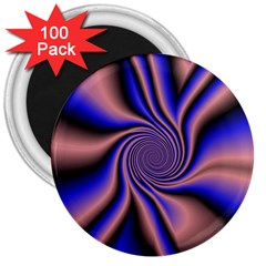 Purple Blue Swirl 3  Magnet (100 Pack) by LalyLauraFLM