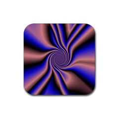 Purple Blue Swirl Rubber Coaster (square) by LalyLauraFLM