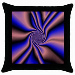 Purple Blue Swirl Throw Pillow Case (black)