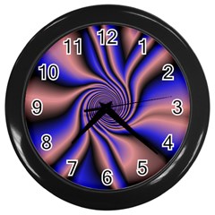 Purple Blue Swirl Wall Clock (black)