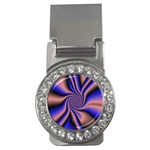 Purple blue swirl Money Clip (CZ) Front