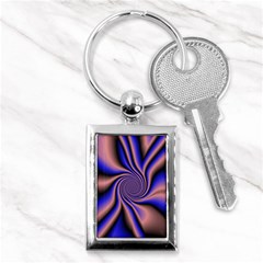 Purple Blue Swirl Key Chain (rectangle) by LalyLauraFLM