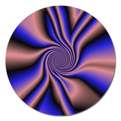 Purple Blue Swirl Magnet 5  (round)