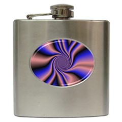 Purple Blue Swirl Hip Flask (6 Oz) by LalyLauraFLM