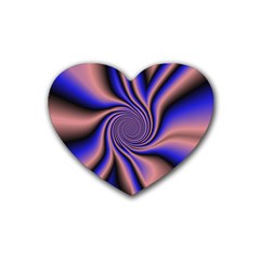 Purple Blue Swirl Rubber Coaster (heart)