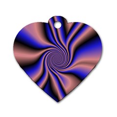 Purple Blue Swirl Dog Tag Heart (two Sides)