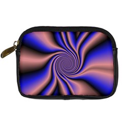 Purple Blue Swirl Digital Camera Leather Case