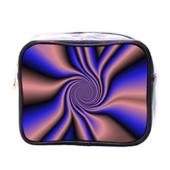 Purple Blue Swirl Mini Toiletries Bag (one Side) by LalyLauraFLM