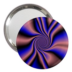 Purple Blue Swirl 3  Handbag Mirror