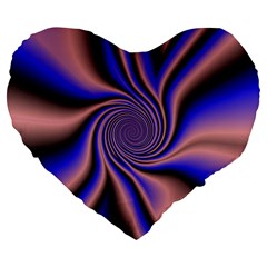 Purple Blue Swirl 19  Premium Heart Shape Cushion