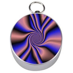 Purple Blue Swirl Silver Compass