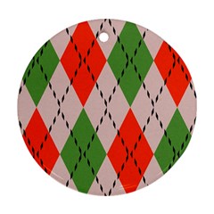 Argyle Pattern Abstract Design Ornament (round)