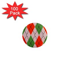 Argyle Pattern Abstract Design 1  Mini Magnet (100 Pack)  by LalyLauraFLM