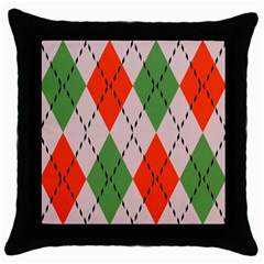 Argyle Pattern Abstract Design Throw Pillow Case (black) by LalyLauraFLM