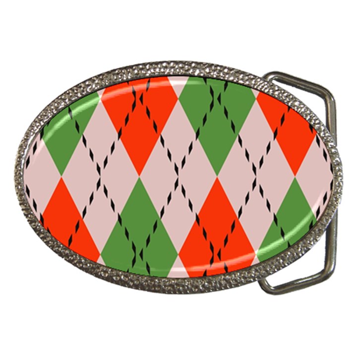 Argyle pattern abstract design Belt Buckle