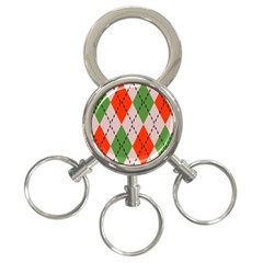 Argyle Pattern Abstract Design 3-ring Key Chain