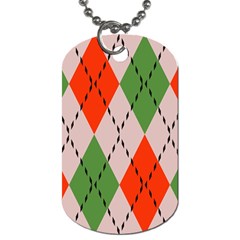 Argyle Pattern Abstract Design Dog Tag (one Side) by LalyLauraFLM