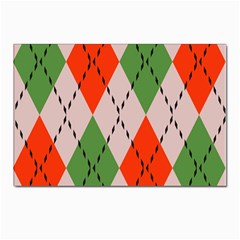 Argyle Pattern Abstract Design Postcard 4 x 6  (pkg Of 10) by LalyLauraFLM