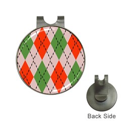 Argyle Pattern Abstract Design Golf Ball Marker Hat Clip by LalyLauraFLM