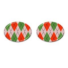 Argyle Pattern Abstract Design Cufflinks (oval) by LalyLauraFLM