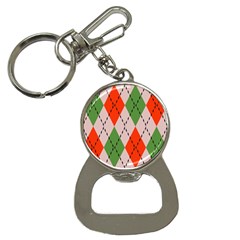 Argyle Pattern Abstract Design Bottle Opener Key Chain by LalyLauraFLM