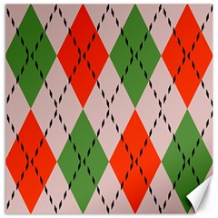 Argyle Pattern Abstract Design Canvas 12  X 12  by LalyLauraFLM