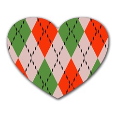 Argyle Pattern Abstract Design Heart Mousepad by LalyLauraFLM