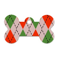 Argyle Pattern Abstract Design Dog Tag Bone (two Sides)