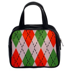 Argyle Pattern Abstract Design Classic Handbag (two Sides)