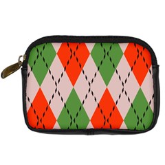 Argyle Pattern Abstract Design Digital Camera Leather Case